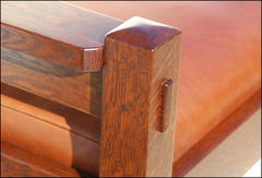 Detail pinned true through-tenons.